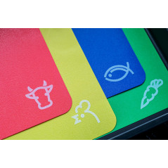 Kitchen Craft - Planches à Découper avec Code Couleur, Plastique non Toxique, Lot de 4 Planches, 38 -30 cm