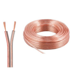 MANAX Câble audio haut-parleur Hi-Fi 2 x 1,5 mm² 50 m 100 % CCA