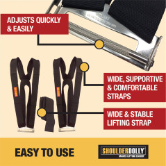 ShoulderDolly - Sangles de déménagement - Sangle de levage pour 2 déménageurs - Déplacer et soulever des meubles, des appareils 