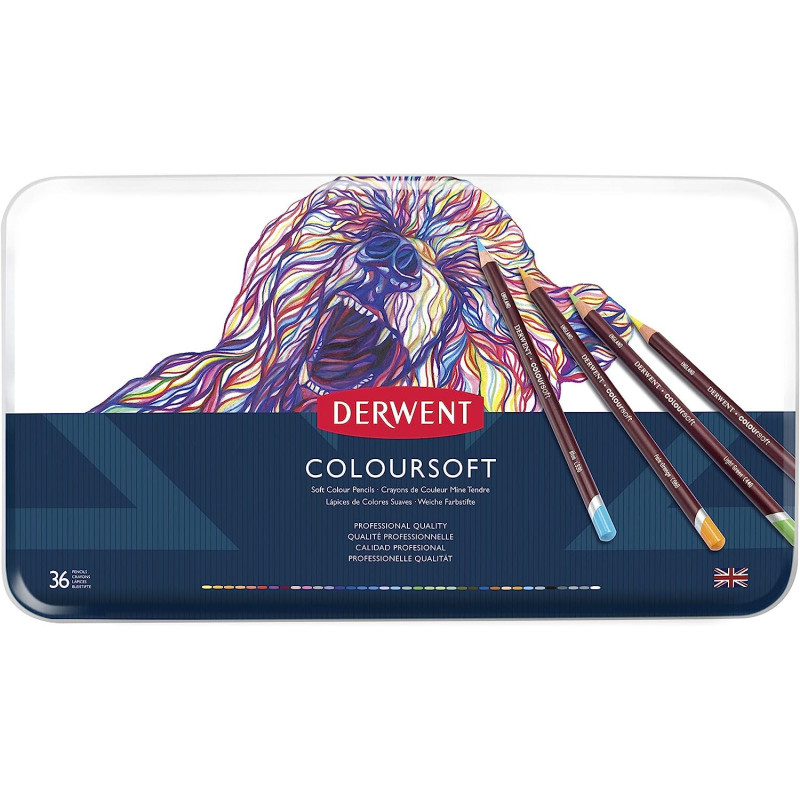 Derwent Coloursoft - Set de 36 Crayons de Couleurs, Qualité Professionnelle, 0701028 Derwent Coloursoft - Set de 36 Crayons de Couleurs, Qualité Professionnelle, 0701028