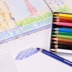 Conté à Paris Boîte Métal Assortiment 12 Crayons Pastel