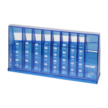 HMF 4710-05 Tirelire, compteuse de Monnaie avec Plaque trieuse Incluse, 24 x 5 x 12 cm, Bleu