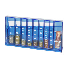 HMF 4710-05 Tirelire, compteuse de Monnaie avec Plaque trieuse Incluse, 24 x 5 x 12 cm, Bleu