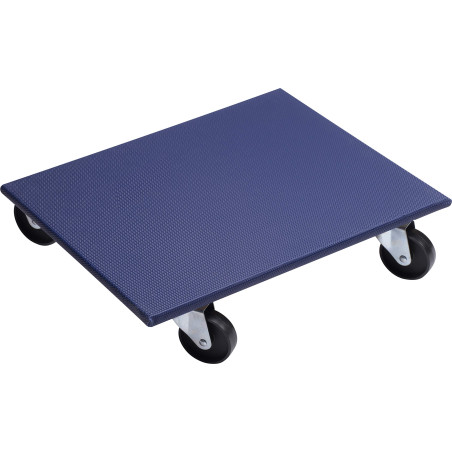 Rouleau de transport 590 x 490 mm, 200 kg, MDF, PP, bleu