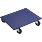 Rouleau de transport 590 x 490 mm, 200 kg, MDF, PP, bleu
