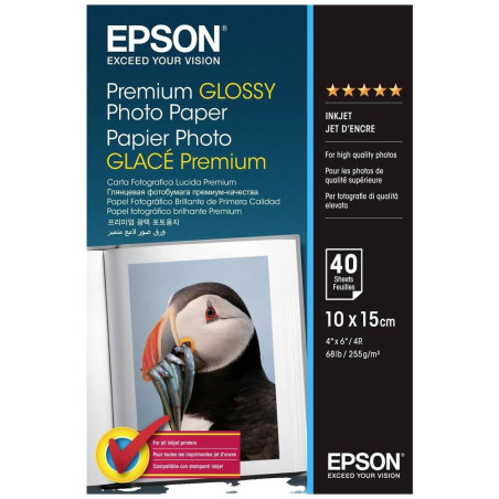 Epson Premium Glossy Photo Paper - Papier Photo Brillant 10 X 15 cm - 40 Feuilles