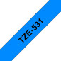 Brother TZE 531 Ruban 12 mm Noir sur Bleu