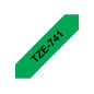 Brother TZE-741 ruban d'étiquette Noir sur vert TZ