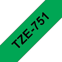 Brother TZe-751 | Ruban original Laminé | 24 mm | Noir sur fond Vert | 8M