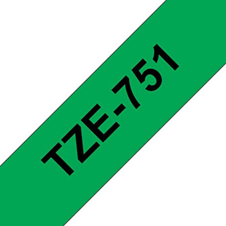 Brother TZe-751 | Ruban original Laminé | 24 mm | Noir sur fond Vert | 8M