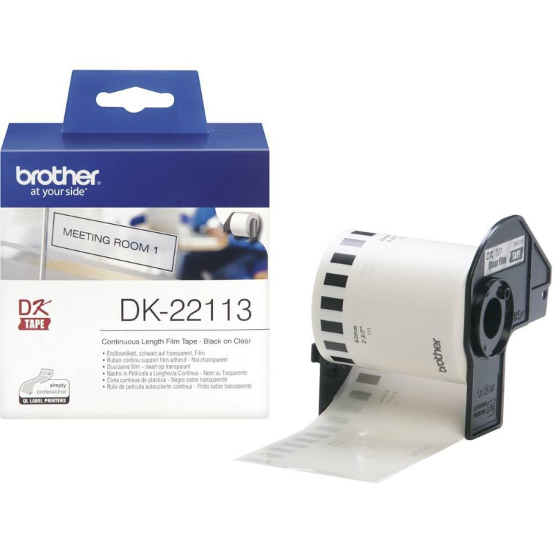 Brother DK-22113 | Rouleau de Papier Continu, Original | Noir sur Blanc | 62 mm x 15,24 m Brother DK-22113 | Rouleau de Papier Continu, Original | Noir sur Blanc | 62 mm x 15,24 m