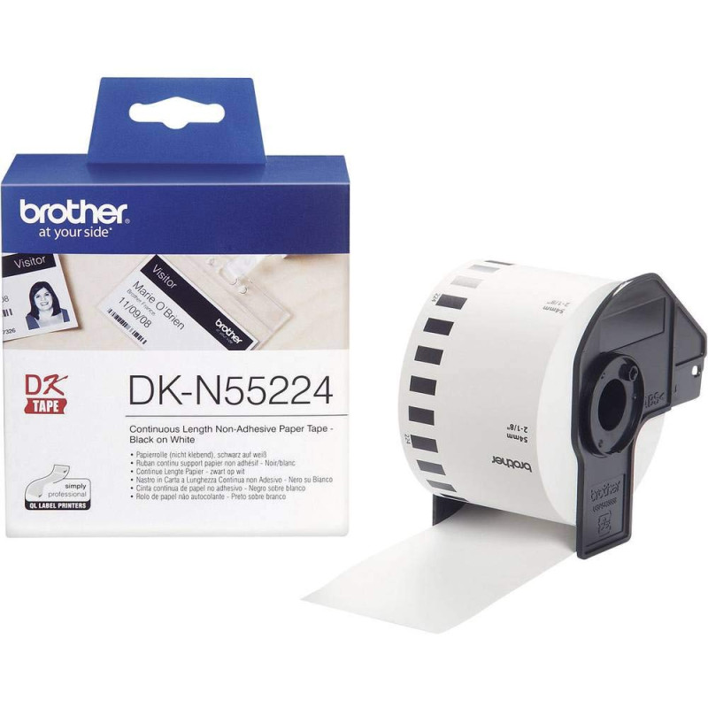 Brother DK-N55224 | Rouleau de Papier Continu, Original | Sans Adhésif | Noir sur Blanc | 54 mm x 30,5 m Blanc Brother DK-N55224 | Rouleau de Papier Continu, Original | Sans Adhésif | Noir sur Blanc | 54 mm x 30,5 m Blanc