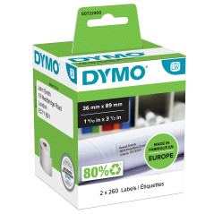 DYMO LW grandes étiquettes d'adresse autocollantes authentiques | 36 mm x 89 mm | impression en noir sur fond blanc | 2 rouleaux