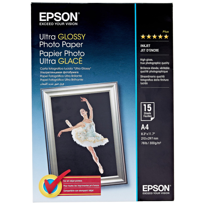 Epson Ultra Glossy Photo Paper Papier Photo Brillant - A4 - 15 Feuilles