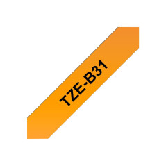 BROTHER TZeB31 Ruban pour étiqueteuse Noir sur Orange fluo, 12 mm