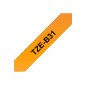 BROTHER TZeB31 Ruban pour étiqueteuse Noir sur Orange fluo, 12 mm BROTHER TZeB31 Ruban pour étiqueteuse Noir sur Orange fluo, 12 mm