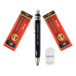 Koh-I-Noor 5359 Porte-mines mécanique 5.6 mm - Porte-mines moderne en métal avec mines en graphite, Set 4865 2B et 6B avec gomme