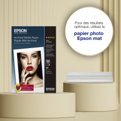 Papier photo A4 mat Epson Archival 189 g/m2, 50 feuilles
