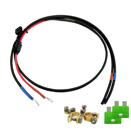 Offgridtec 8–01–001420 Câble de batterie avec fusible 30 A – pour piles pour les régulateurs de CHARGE solaire, 1,5 m