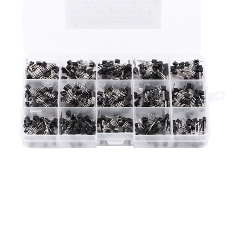 Yosoo 600Pcs 15 Types de valeurs X 40 pcs NPN Transistor PNP Kit TO-92 avec boîte en Plastique Yosoo 600Pcs 15 Types de valeurs X 40 pcs NPN Transistor PNP Kit TO-92 avec boîte en Plastique
