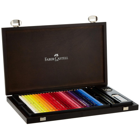 Faber-Castell 117506 Crayons Aquarellables Albrecht Dürer, Boîte en Bois Contenant 48 Crayons Aquarelle à Mine Épaisse de 3,8 mm