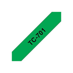 Brother TC-701 ruban d'étiquette Noir sur vert