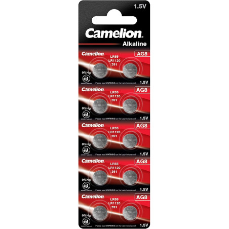 Camelion AG 8 LR55 Set de 10 Piles