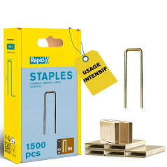 Rapid - Agrafes pour Bois, N°90 à Couronne Étroite, Longueur de Pattes 40 mm, pour Pistolets Agrafeurs, Acier Galvanisé, Lot de 