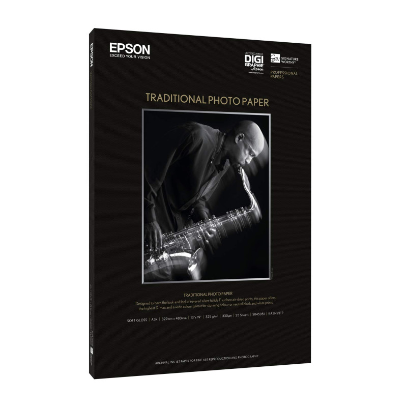 Epson Traditional Photo Paper Papier photo A3 plus (329X483 mm) - 325g/m² 25 feuille(s)