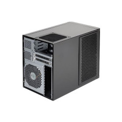 SilverStone SST-DS380 - Stockage de boîtiers Mini-ITX avec porte, noir