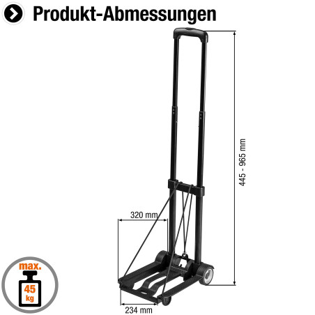 Meister 8985730 Diable - Mini - repliable - 45 kg