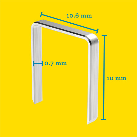 RAPID 40303081, Agrafes N°13, agrafes de longueur 10 mm, lot de 5000, agrafes à fil plat pour tapisserie, textile, travaux domes