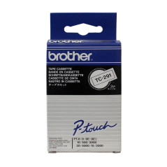 Brother TC-291 | cassette à ruban originale pour étiqueteuse | Noir sur Blanc | 9 mm