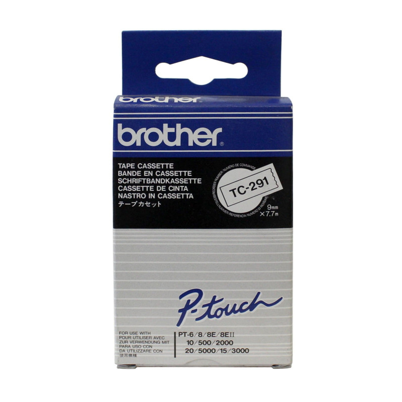 Brother TC-291 | cassette à ruban originale pour étiqueteuse | Noir sur Blanc | 9 mm Brother TC-291 | cassette à ruban originale pour étiqueteuse | Noir sur Blanc | 9 mm