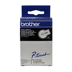 Brother TC-291 | cassette à ruban originale pour étiqueteuse | Noir sur Blanc | 9 mm