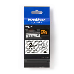 Brother TZES131 Ruban adhésif puissant 12mm Noir/Transparent