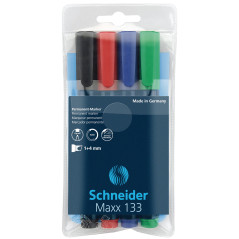 Schneider Maxx 133 Marqueur permanent Bleu Foncé Pochette de 4