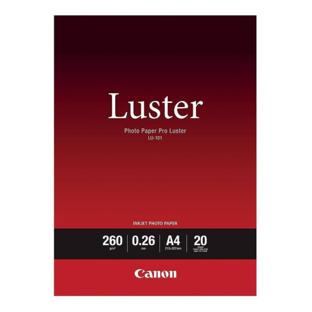 Canon LU-101 Papier Photo Lustré Format A4 (20 feuilles) - 260g/m² blanc
