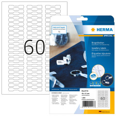 Herma 5116 Étiquettes de bijouterie opaques 49 x 10 A4 Blanc