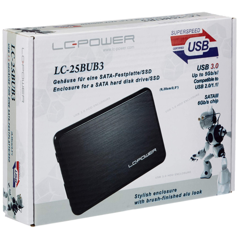 Power Star BE-LC-25BUB3 Boîtier externe USB 3.0 pour disque dur 2,5" SATA Noir Power Star BE-LC-25BUB3 Boîtier externe USB 3.0 pour disque dur 2,5" SATA Noir