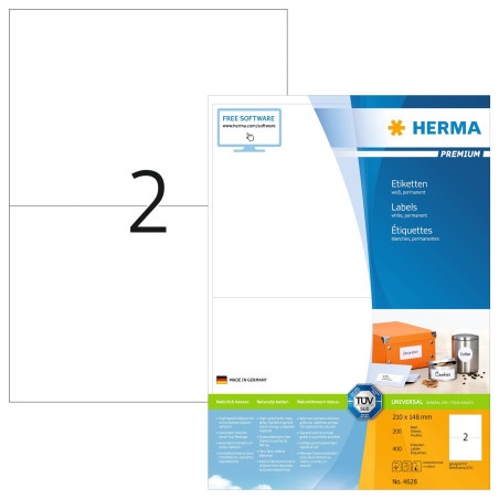 Herma étiquettes SuperPrint, 210 x 148 mm, sans bord, blanc