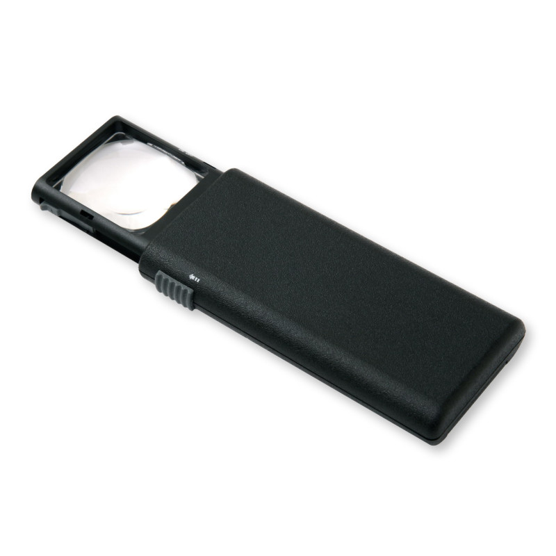 Carson LumiPop loupe de poche avec une lentille asphérique, fonction éclairage par LED et fonction de sortie automatique, grossi Carson LumiPop loupe de poche avec une lentille asphérique, fonction éclairage par LED et fonction de sortie automatique, grossi