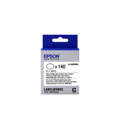 EPSON Ruban LK-8WBWAB - Étiquette prédécoupée ovale Noir/Blanc 25x38mm