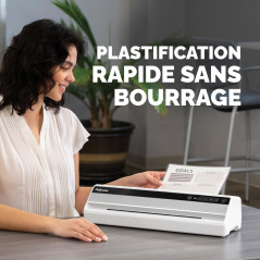 Fellowes Plastifieuse Saturn 3I A3 Avec 10 Pochettes Plastifieuses A3 80 à 125 microns, Sans Bourrages, Plastifieuse A3, 3 Régla