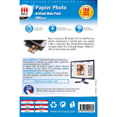 Micro Application Papier Photo - Papier photo A6 - Feuille A6 - Papier imprimante - Tirage photo - Papier impression photo - Pap