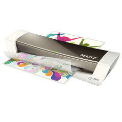 Leitz iLAM Home Office - Plastifieuse A4 pour la Maison, Préchauffage Rapide en 3Minutes, Pochettes de 75-125 Microns, Lot de Po
