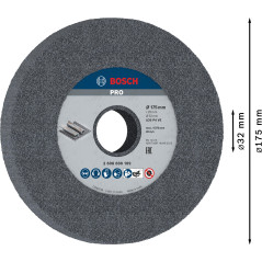 Bosch 1x Meule assiette PRO Longlife pour touret à meuler d'établi et alésage 32 mm (pour Acier, Fonte, Ø mm, Professional Acces
