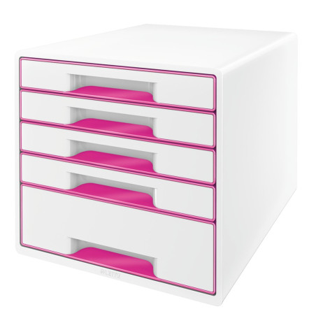 Leitz Wow Bloc de classement 5 Tiroirs Rose