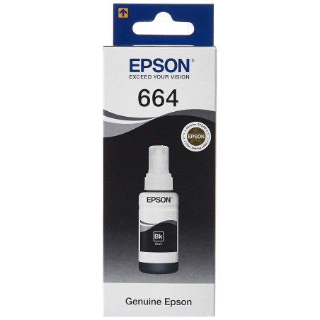 Epson 664 EcoTank Noir, Bouteille d'encre d'origine, L300 L355 L555 ET-2500 ET-2550 ET-2600 ET-2650 ET-4500 ET-14000
