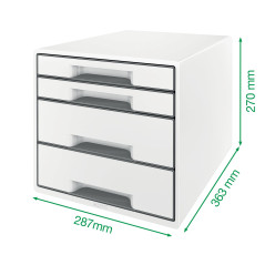 Leitz Wow Bloc de classement 4 Tiroirs Bleu